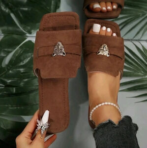 Summer Flat Vintage Sandals Women Open Toe Outdoor Slipper Half-Drag Roman Style